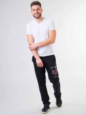 Мужские брюки ISEE базовые чёрные с надписью AIR MAX
